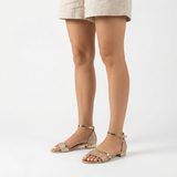 Block Heel Sandals with Open Toe and Ankle Strap