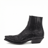 Cowboy Boots Western Genuine Leather Pointed Toe Block Heel Embroidered Pull-On - Mateo & Eliana