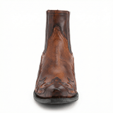 Cowboy Boots Western Genuine Leather Pointed Toe Block Heel Embroidered Pull-On - Mateo & Eliana