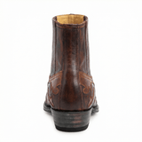 Cowboy Boots Western Genuine Leather Pointed Toe Block Heel Embroidered Pull-On - Mateo & Eliana