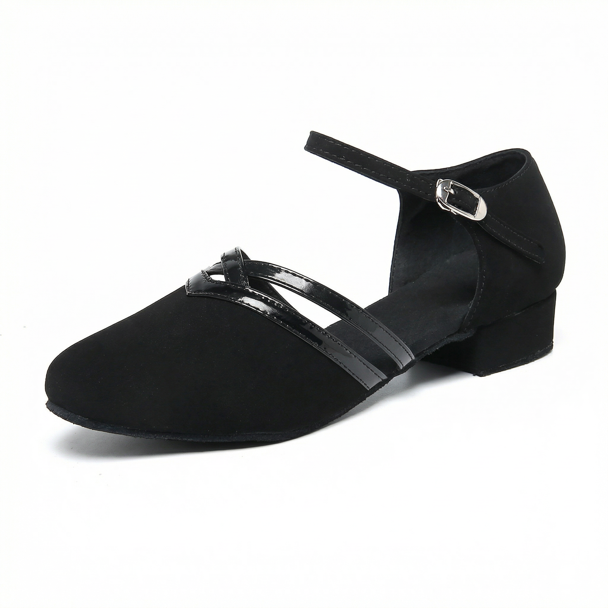 Women's dance sandals with ankle strap and stable block heel