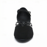 Women's dance sandals with ankle strap and stable block heel