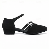 Women's dance sandals with ankle strap and stable block heel
