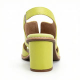 Leather Heeled Sandals with Comfort Footbed, Non-Slip Sole, Buckle Strap - Mateo & Eliana