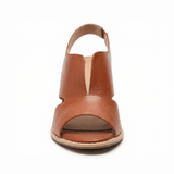 Leather Heeled Sandals with Comfort Footbed, Non-Slip Sole, Buckle Strap - Mateo & Eliana