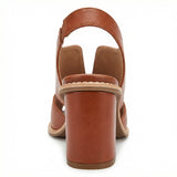 Leather Heeled Sandals with Comfort Footbed, Non-Slip Sole, Buckle Strap - Mateo & Eliana