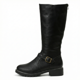 Women's leather high boots with cushioned footbed