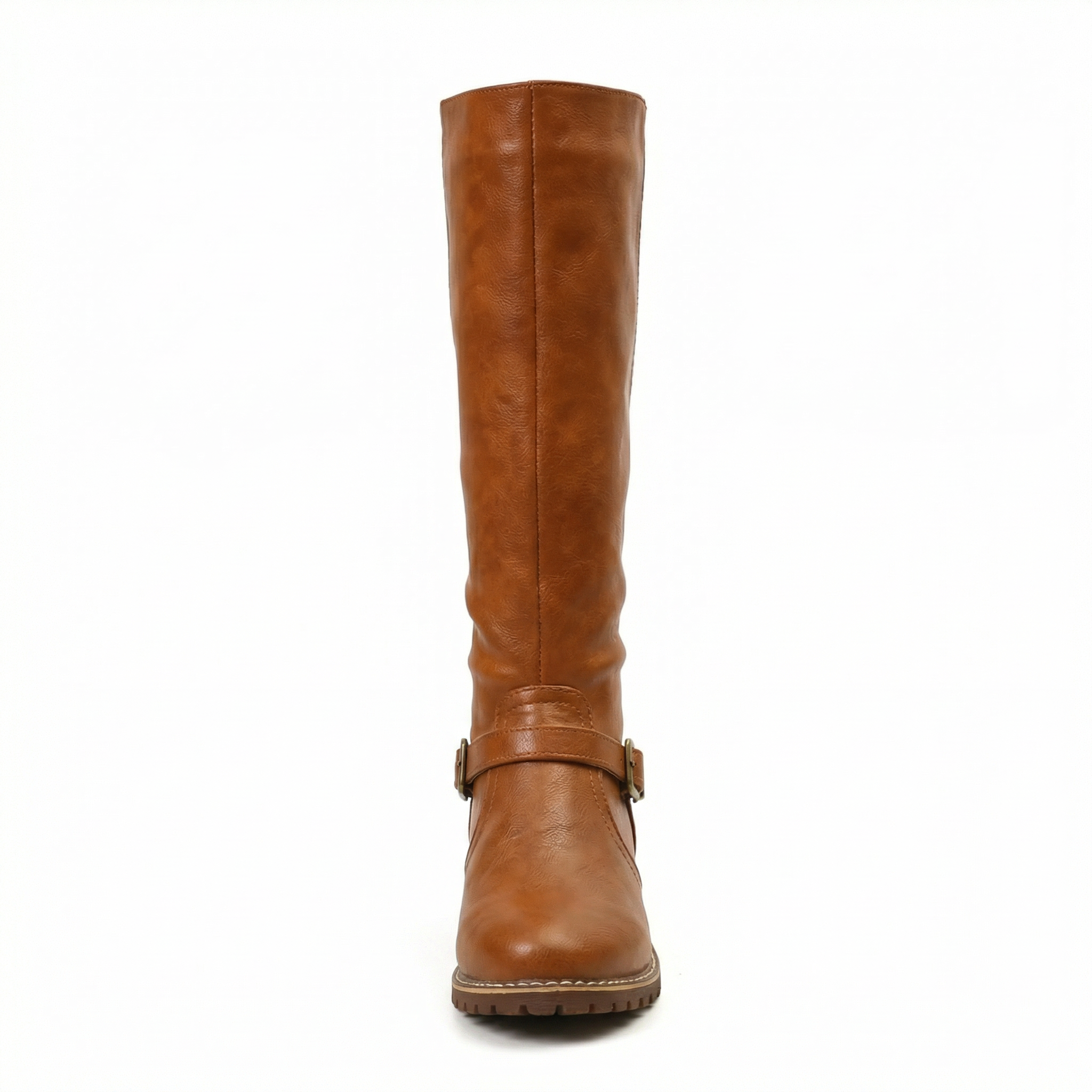 Women's leather high boots with cushioned footbed