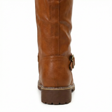 Women's leather high boots with cushioned footbed