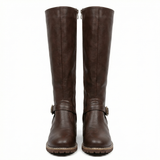 Women's leather high boots with cushioned footbed