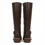 Women's leather high boots with cushioned footbed
