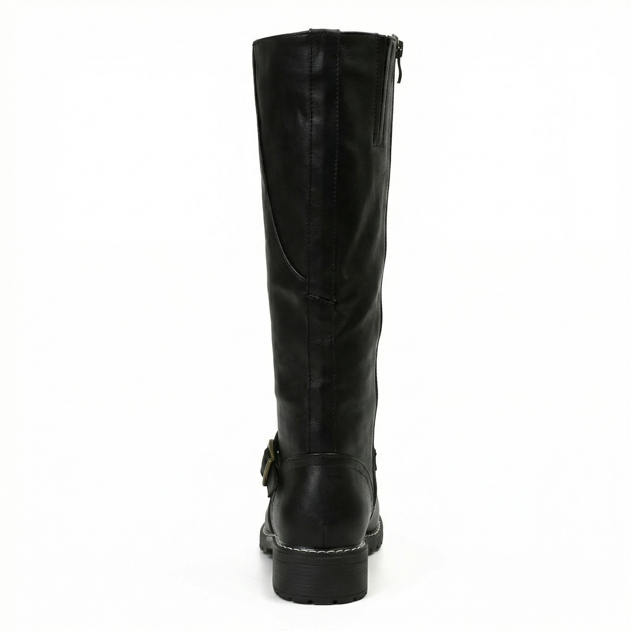 Women's leather high boots with cushioned footbed