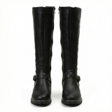 Women's leather high boots with cushioned footbed