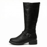 Leather High Boots Women's Cushioned Footbed Non-Slip Sole Comfortable Fit - Mateo & Eliana