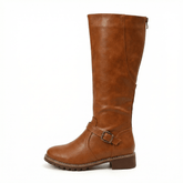 Leather High Boots Women's Cushioned Footbed Non-Slip Sole Comfortable Fit - Mateo & Eliana