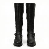 Leather High Boots Women's Cushioned Footbed Non-Slip Sole Comfortable Fit - Mateo & Eliana