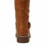 Leather High Boots Women's Cushioned Footbed Non-Slip Sole Comfortable Fit - Mateo & Eliana