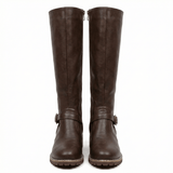 Leather High Boots Women's Cushioned Footbed Non-Slip Sole Comfortable Fit - Mateo & Eliana