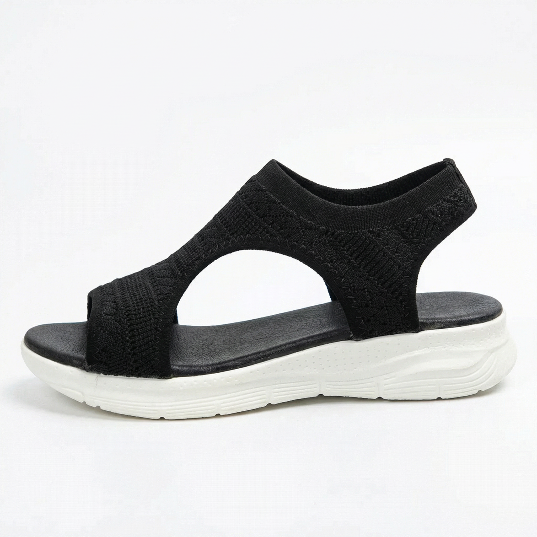 Women's Knit Sport Sandals with Cushioned Footbed and Slip-On Design