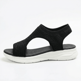 Sandals Women's Knit Slip-On Cushioned Footbed Open Toe Lightweight Walking Summer - Mateo & Eliana