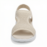 Sandals Women's Knit Slip-On Cushioned Footbed Open Toe Lightweight Walking Summer - Mateo & Eliana