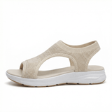 Sandals Women's Knit Slip-On Cushioned Footbed Open Toe Lightweight Walking Summer - Mateo & Eliana