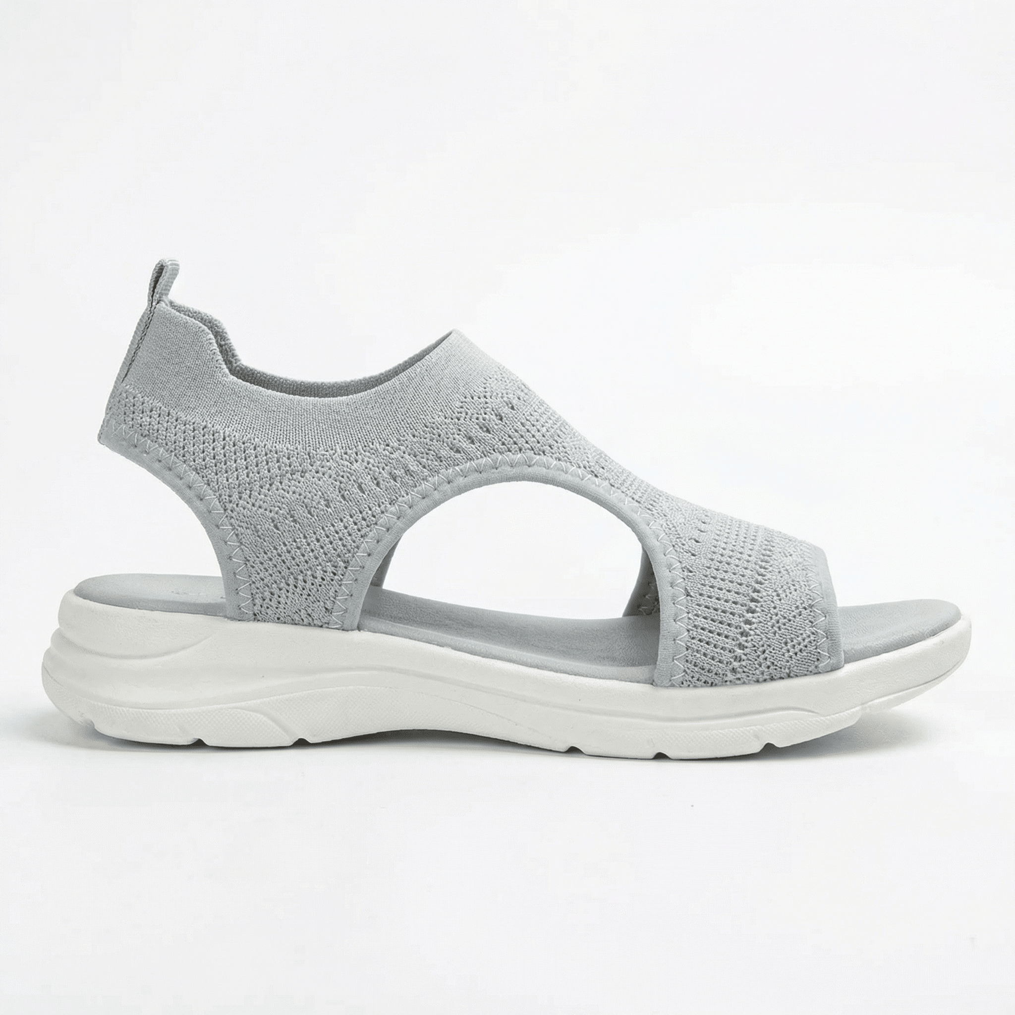 Sandals Women's Knit Slip-On Cushioned Footbed Open Toe Lightweight Walking Summer - Mateo & Eliana