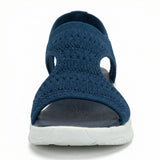 Sandals Women's Knit Slip-On Cushioned Footbed Open Toe Lightweight Walking Summer - Mateo & Eliana