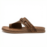 Slide Sandals Women's Vegan Leather Cushioned Footbed Slip-On Flat Summer - Mateo & Eliana