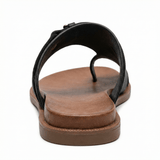 Slide Sandals Women's Vegan Leather Cushioned Footbed Slip-On Flat Summer - Mateo & Eliana