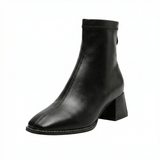 Square Toe Ankle Boots Mid Block Heel Side Zipper Women's Everyday Wear - Mateo & Eliana