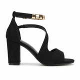 Women's Block Heel Sandals with Open Toe and Ankle Strap