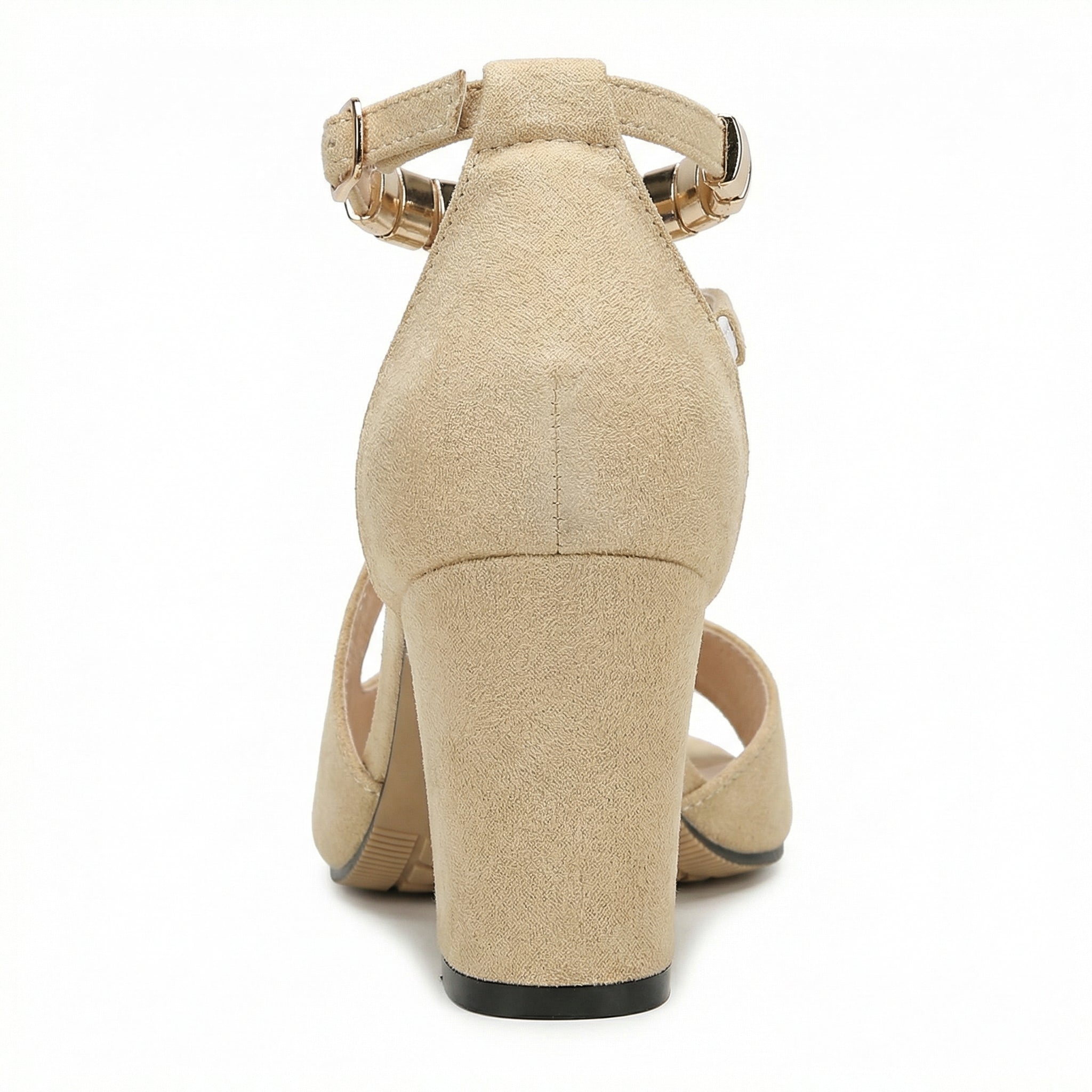 Women's Block Heel Sandals Open Toe Ankle Strap Buckle Closure Evening Party - Mateo & Eliana