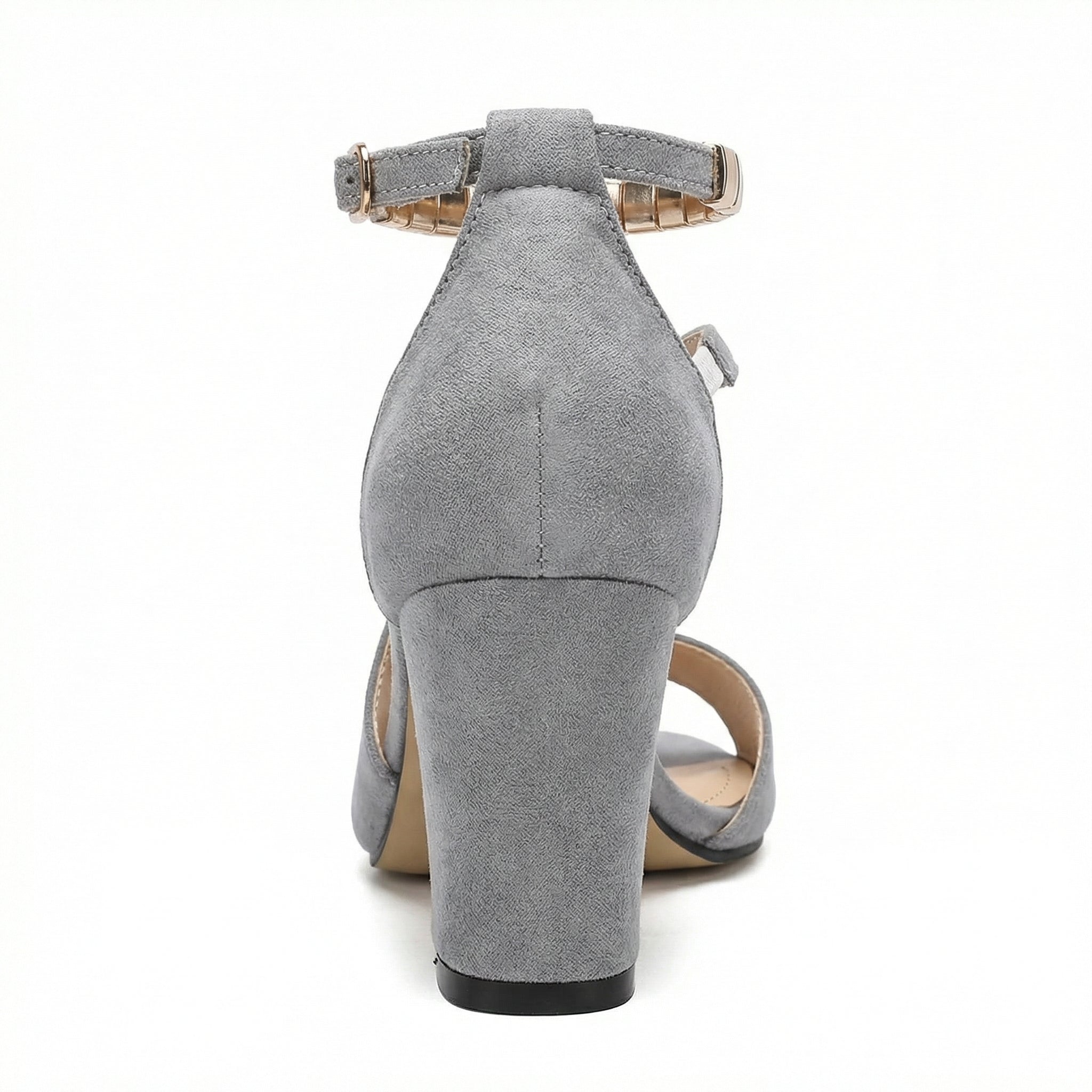 Women's Block Heel Sandals Open Toe Ankle Strap Buckle Closure Evening Party - Mateo & Eliana
