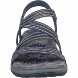 Women's Flat Open Toe Sandals with Memory Foam Insole and Velcro Straps