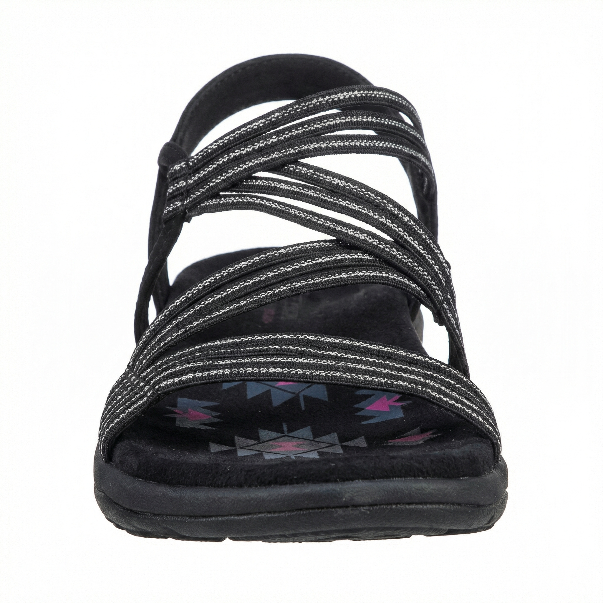Women's Flat Open Toe Sandals with Memory Foam Insole and Velcro Straps
