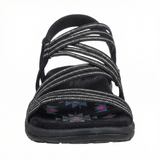 Women's Flat Open Toe Sandals with Memory Foam Insole and Velcro Straps