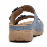 Women's Leather Sandals, Ergonomic Footbed, Arch Support, Adjustable Strap, Non-Slip Sole - Mateo & Eliana