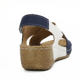 Women's Leather Sandals with Cushioned Sole, Adjustable Straps, Lightweight Casual Fit - Mateo & Eliana