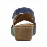 Women's Leather Sandals with Cushioned Sole, Adjustable Straps, Lightweight Casual Fit - Mateo & Eliana