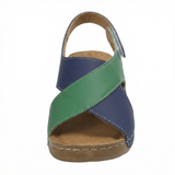 Women's Leather Sandals with Cushioned Sole, Adjustable Straps, Lightweight Casual Fit - Mateo & Eliana