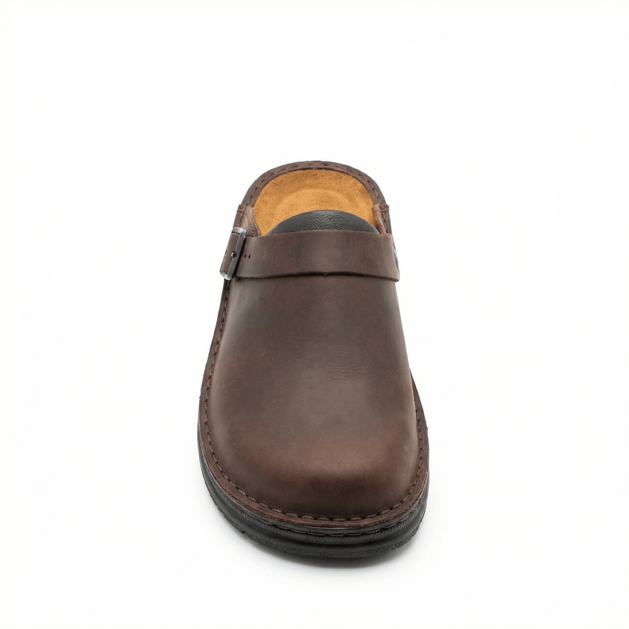 Women's Leather Slip-On Clogs Backless Thick Sole Casual Comfort - Mateo & Eliana