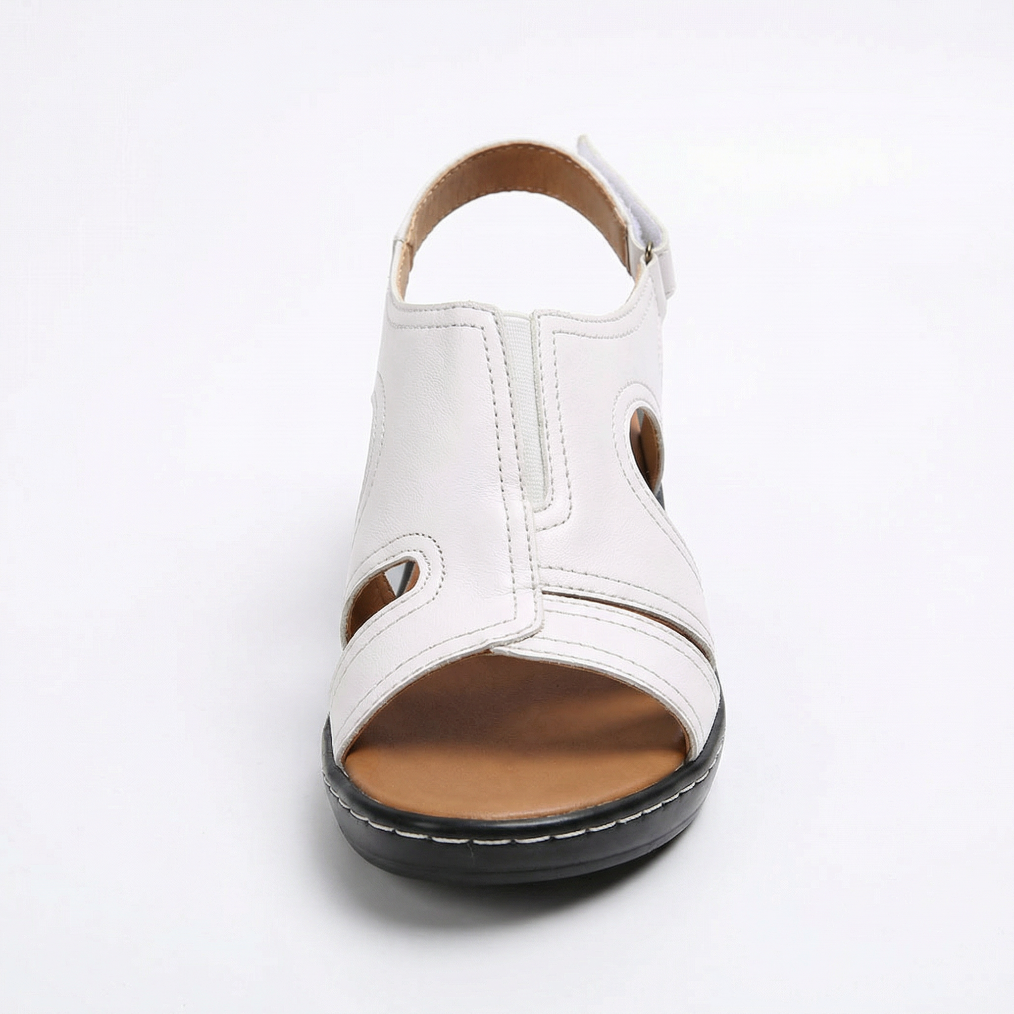 Women's open toe low heel sandals with arch support