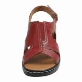 Women's Open Toe Low Heel Sandals With Arch Support Cushioned Footbed Hook-and-Loop Strap - Mateo & Eliana