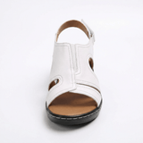 Women's Open Toe Low Heel Sandals With Arch Support Cushioned Footbed Hook-and-Loop Strap - Mateo & Eliana
