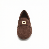 Women's Suede Loafers Classic Slip-On Round Toe Flat Comfort Sole - Mateo & Eliana