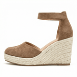Women's Wedge Espadrille Sandals Open Toe Slip-On Breathable Fabric Casual Summer - Mateo & Eliana