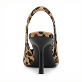 Animal Print Pointed Toe Pumps Stiletto Heel Adjustable Strap Evening Party Office