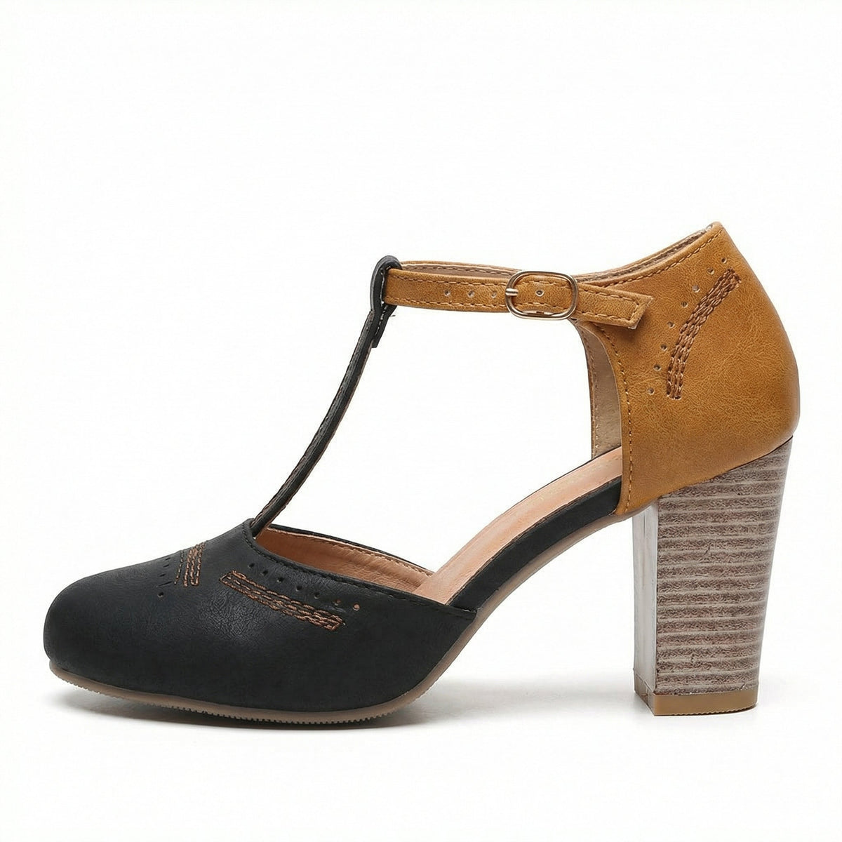 Leather Heel Shoes Slip On Balance Support Office Formal Women Party Shoes