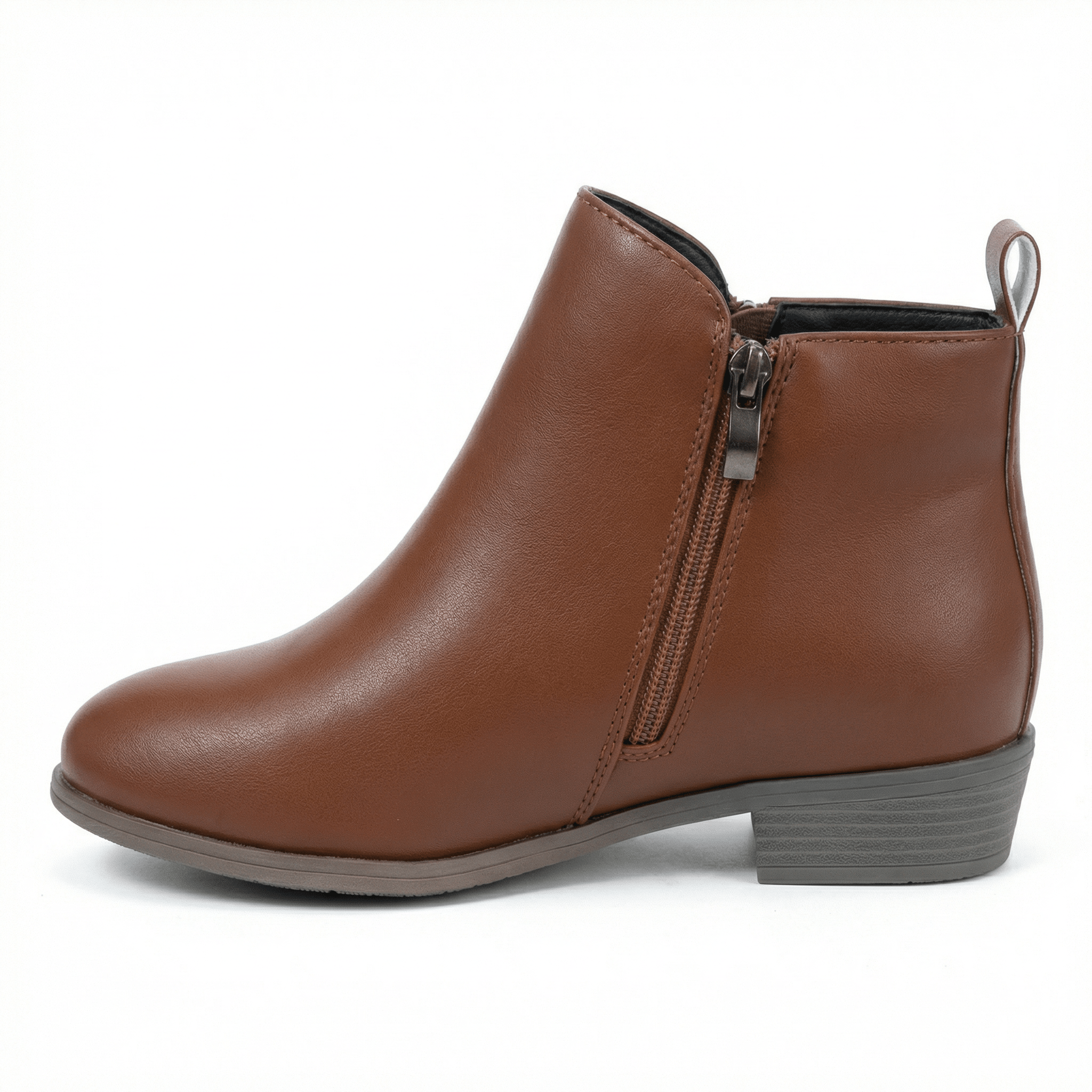 Chelsea Ankle Boots Vintage Style Side Zipper Slip-On Round Toe Low Heel - Mateo & Eliana